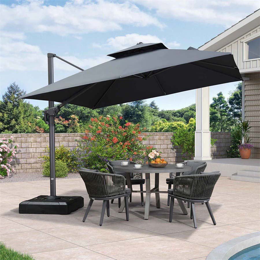 PURPLE LEAF Zweefparasol, Luxe Parasol voor Terras en Tuin met UV-bescherming