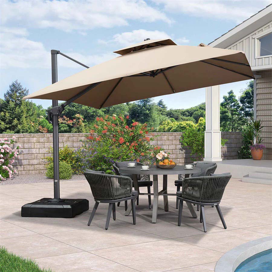 PURPLE LEAF Zweefparasol, Luxe Parasol voor Terras en Tuin met UV-bescherming
