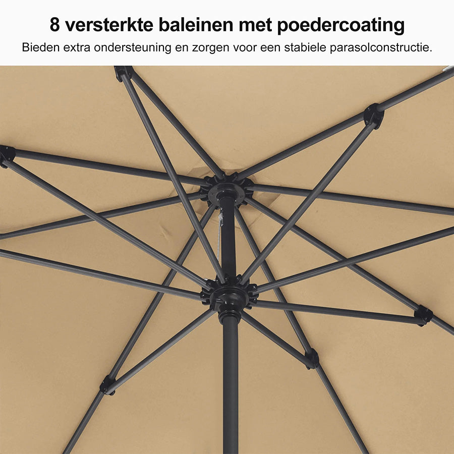 PURPLE LEAF Aluminium Stokparasol – Stevig voor Balkon, Terras & Tuin
