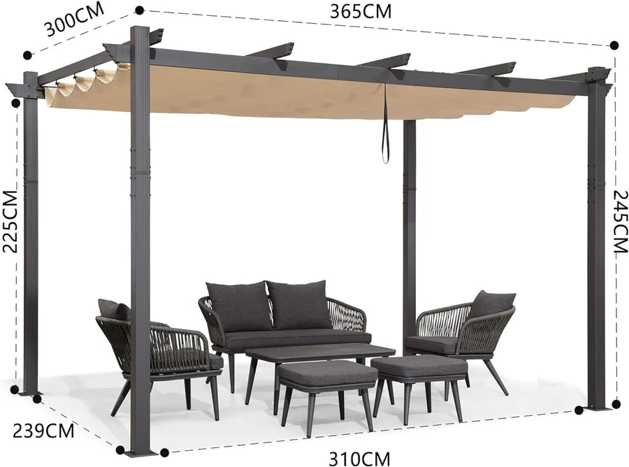 PURPLE LEAF pergola met overkapping voor de tuin