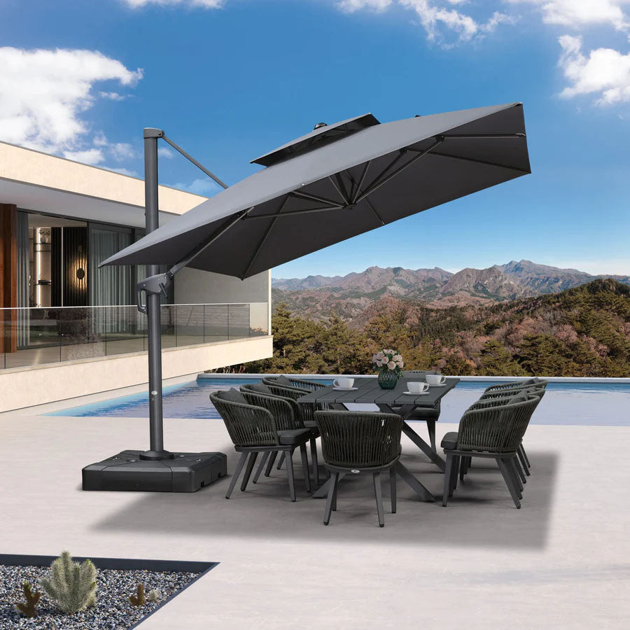 PURPLE LEAF Zweefparasol, Luxe Parasol voor Terras en Tuin met UV-bescherming