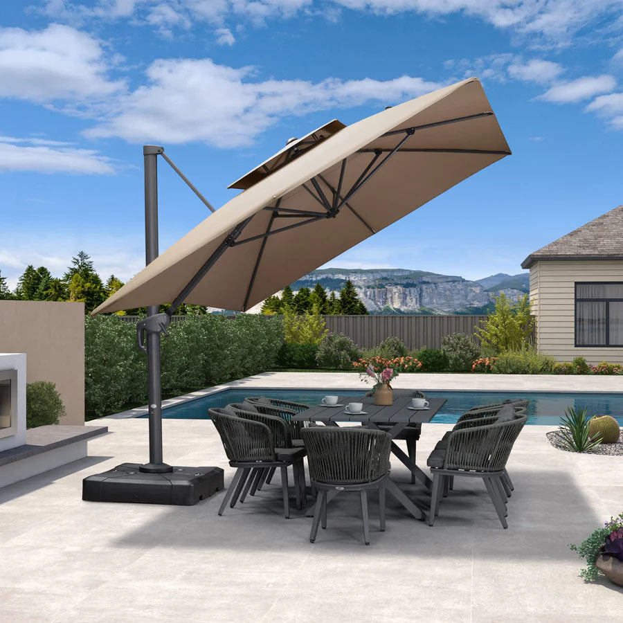 PURPLE LEAF Zweefparasol, Luxe Parasol voor Terras en Tuin met UV-bescherming