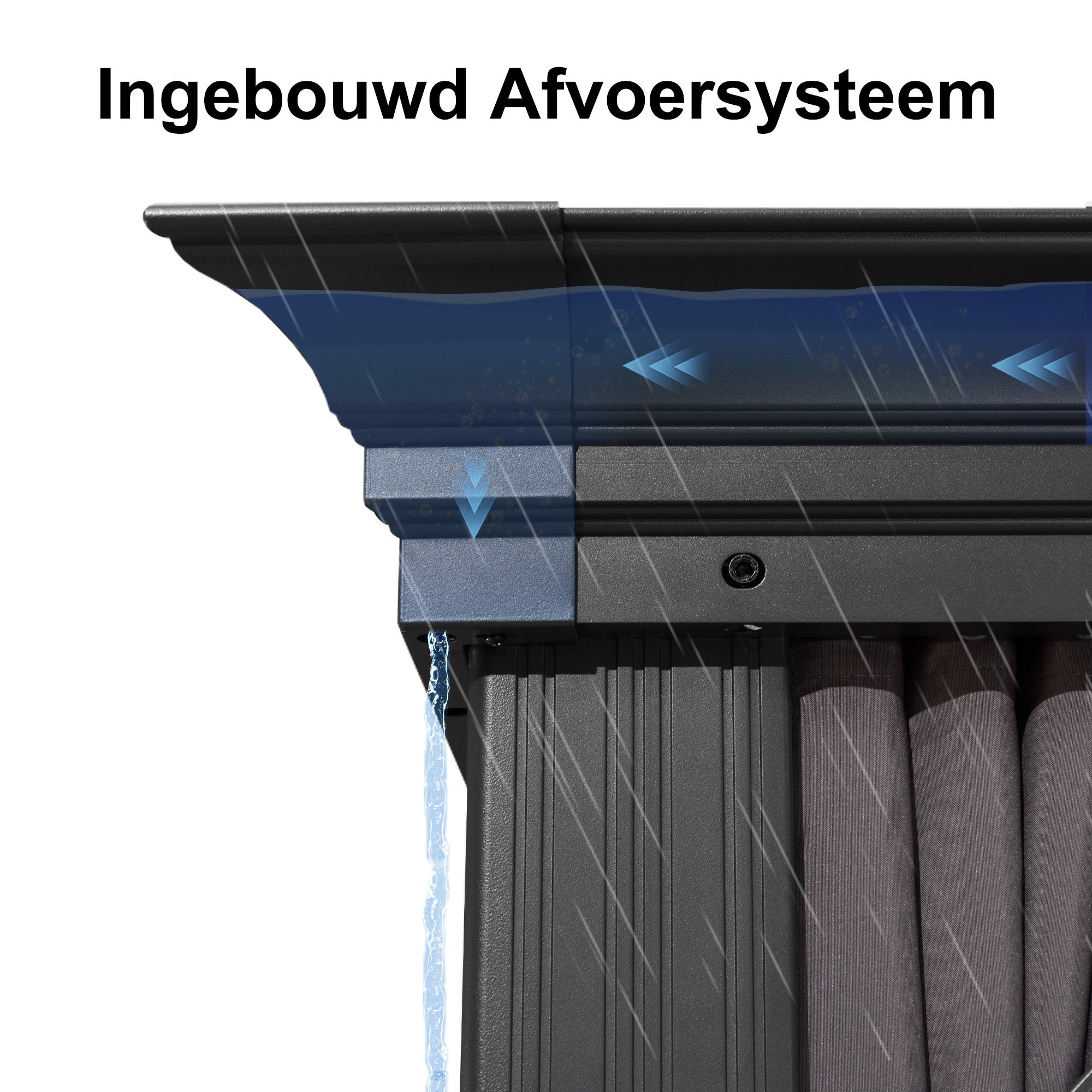 PURPLE LEAF Tuinpaviljoen Voor Achtertuin, Hardtop, Gegalvaniseerde Stalen Luifel, met Sfeerverlichting – Transparante Uitvoering