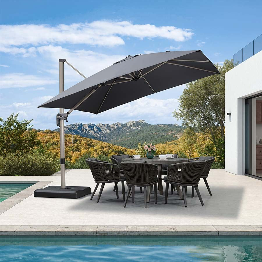 PURPLE LEAF Deluxe - Aluminium Rechthoekige Parasol voor Buiten, Stijlvol, Windbestendig en Verstelbaar