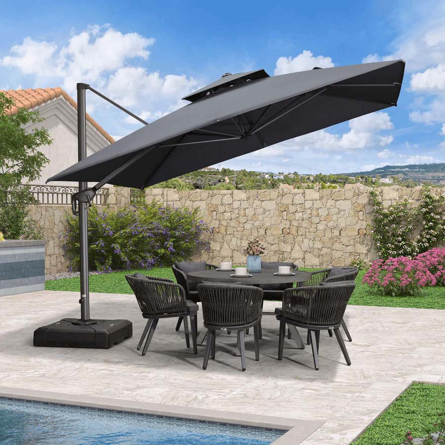 PURPLE LEAF Zweefparasol, Luxe Parasol voor Terras en Tuin met UV-bescherming