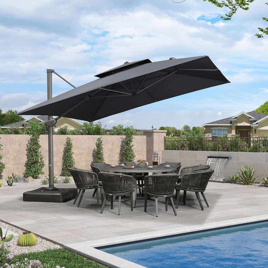 PURPLE LEAF Zweefparasol, Luxe Parasol voor Terras en Tuin met UV-bescherming