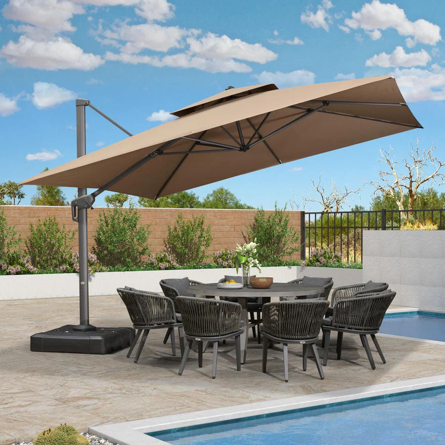 PURPLE LEAF Zweefparasol, Luxe Parasol voor Terras en Tuin met UV-bescherming