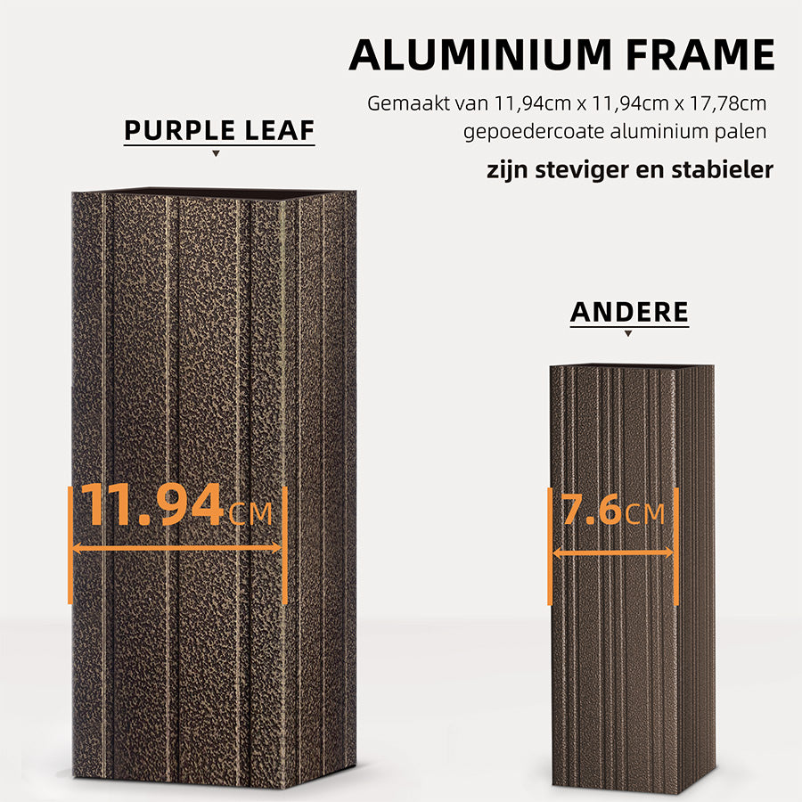 PURPLE LEAF Hardtop Prieel Frame Aluminium Gegalvaniseerd Stalen Dak Zonwering Partytent met Gordijn en Klamboe