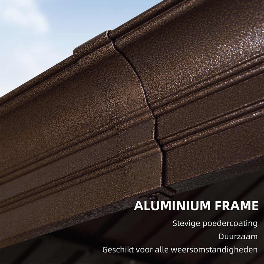 PURPLE LEAF Hardtop Prieel Frame Aluminium Gegalvaniseerd Stalen Dak Zonwering Partytent met Gordijn en Klamboe