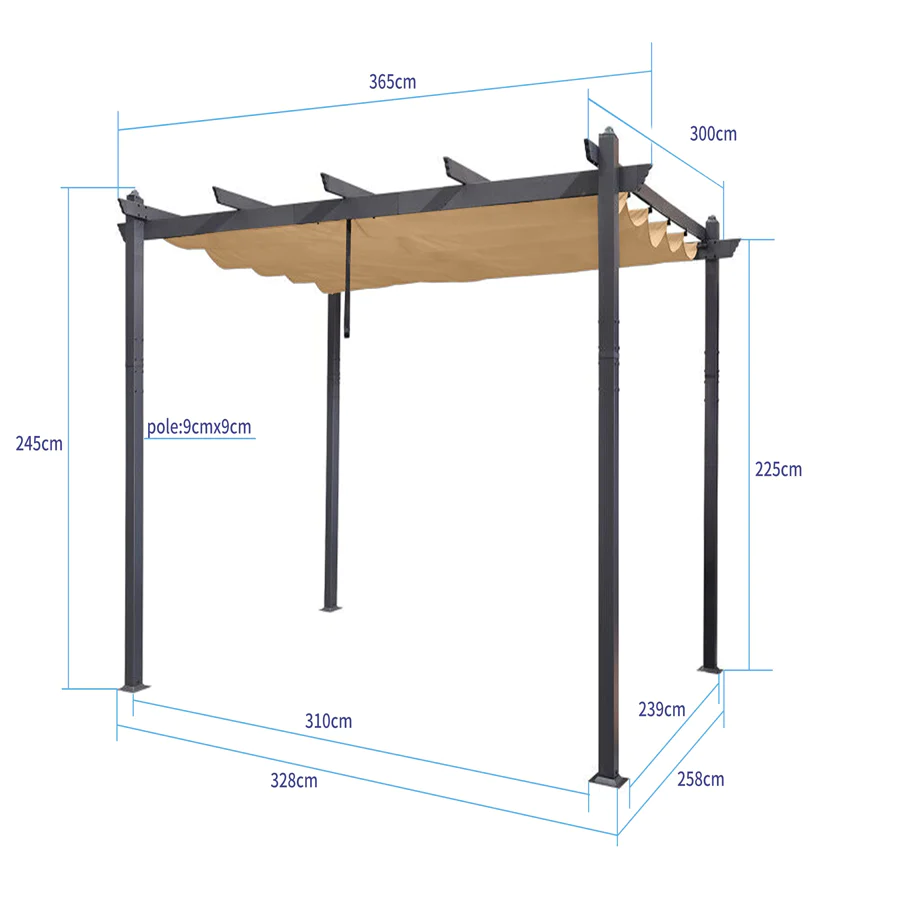 PURPLE LEAF pergola met overkapping voor de tuin