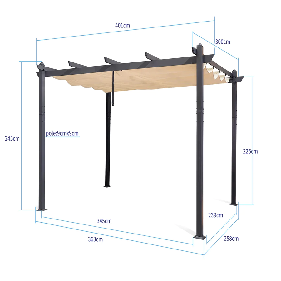 PURPLE LEAF pergola met overkapping voor de tuin
