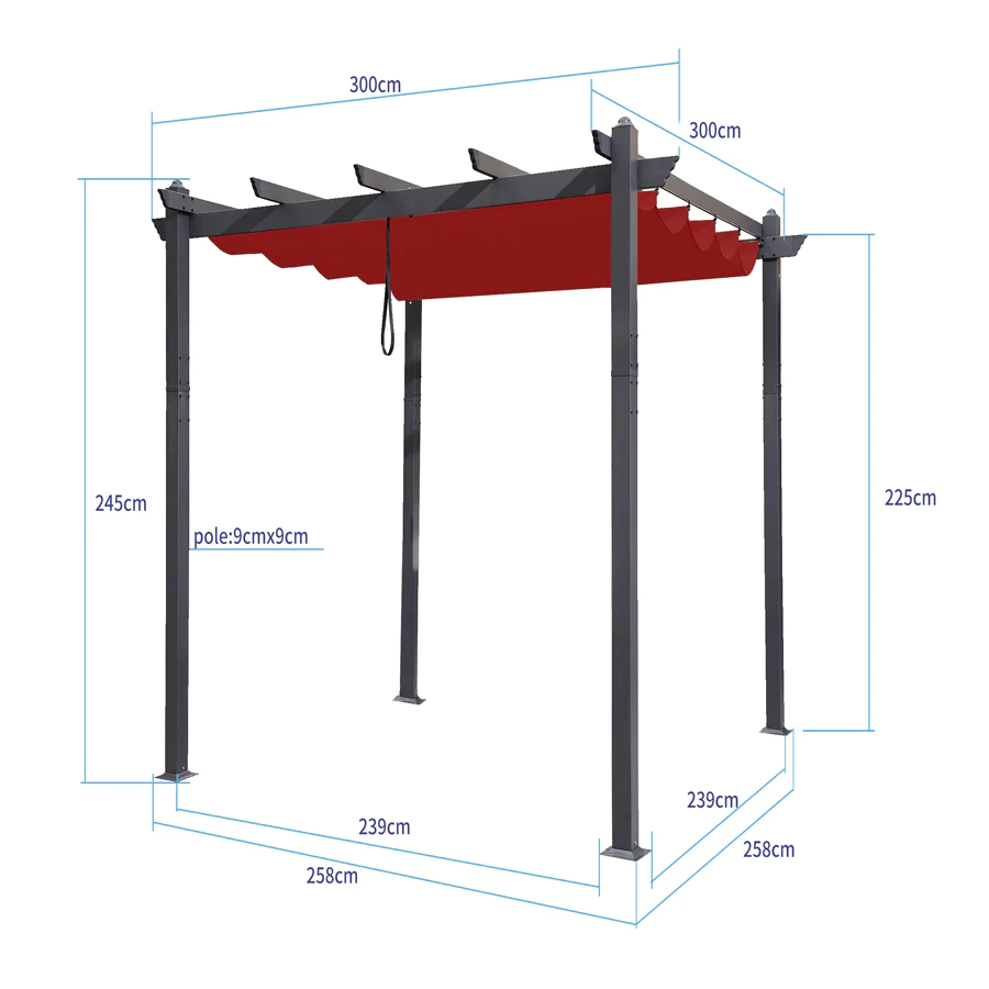 PURPLE LEAF pergola met overkapping voor de tuin