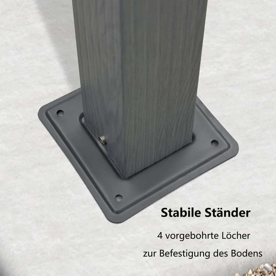 PURPLE LEAF Houten Look Pergola Dubbel Bovenframe Grijs Metaal Tuinpaviljoen Pergola Waterdicht Stabiel Wintervast, Tuinpaviljoen Met Zonnescherm Afdak-WPG