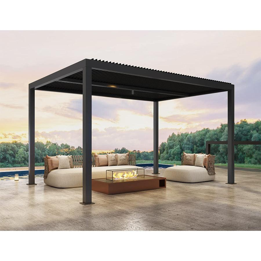 PURPLE LEAF Pergola 3 x 4 m Waterdicht Stabiel Wintervast Paviljoen met Raamdak Vrijstaand Verstelbaar Aluminium Raamdak Patio, Grijs