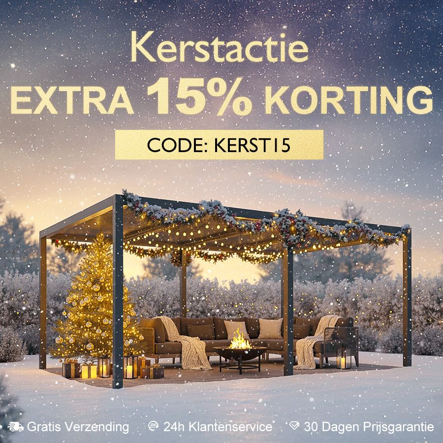 PURPLE LEAF Hardtop Prieel Frame Aluminium Gegalvaniseerd Stalen Dak Zonwering Partytent met Gordijn en Klamboe