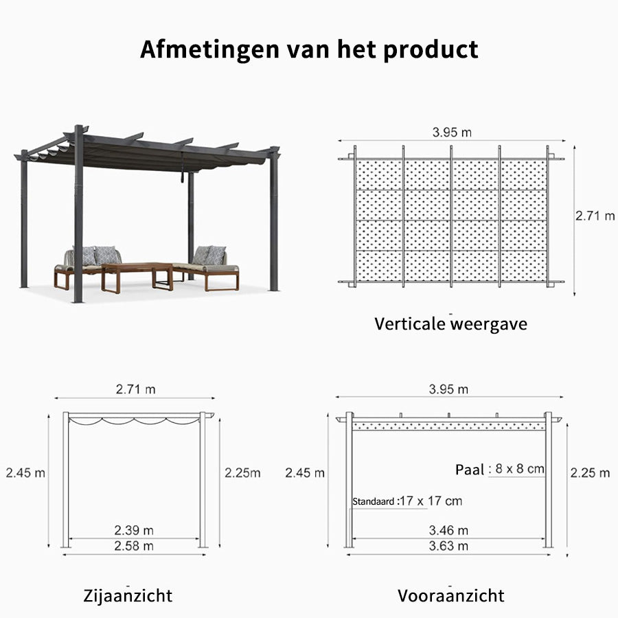 PURPLE LEAF pergola met overkapping voor de tuin