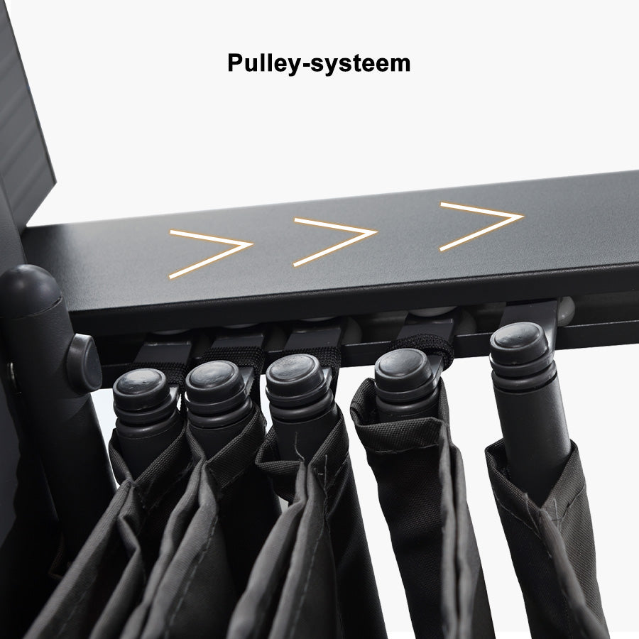 PURPLE LEAF Intrekbare aluminium buitenpergola met zonnescherm luifel, patio, achtertuin schuilplaats, metalen barbecue paviljoen-PRG