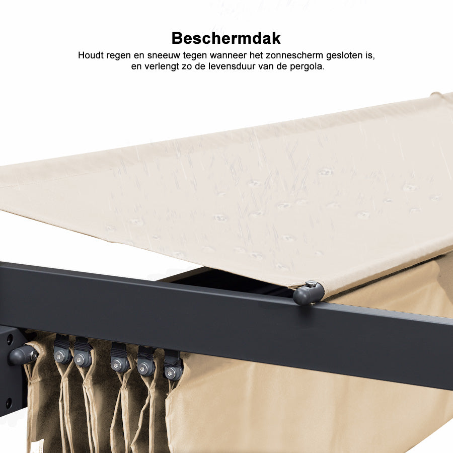 PURPLE LEAF Intrekbare aluminium buitenpergola met zonnescherm luifel, patio, achtertuin schuilplaats, metalen barbecue paviljoen-PRG