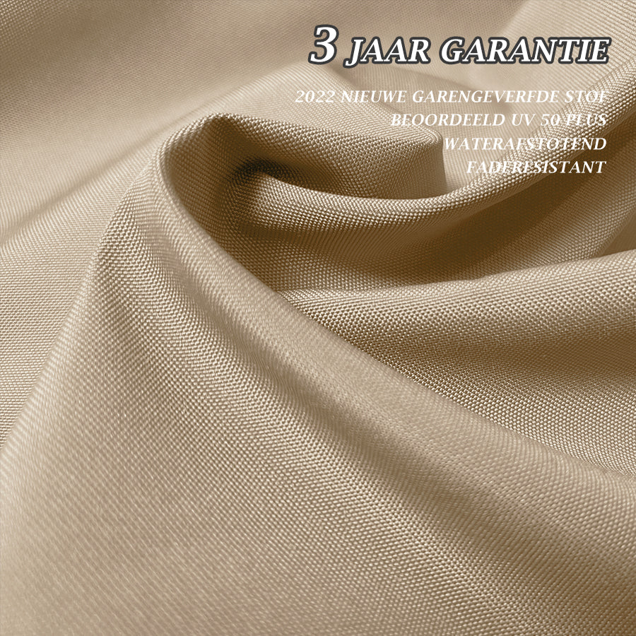 PURPLE LEAF Dubbele Top 330cm/365cm Ronde Aluminium Terrasparasol In Houtkleur