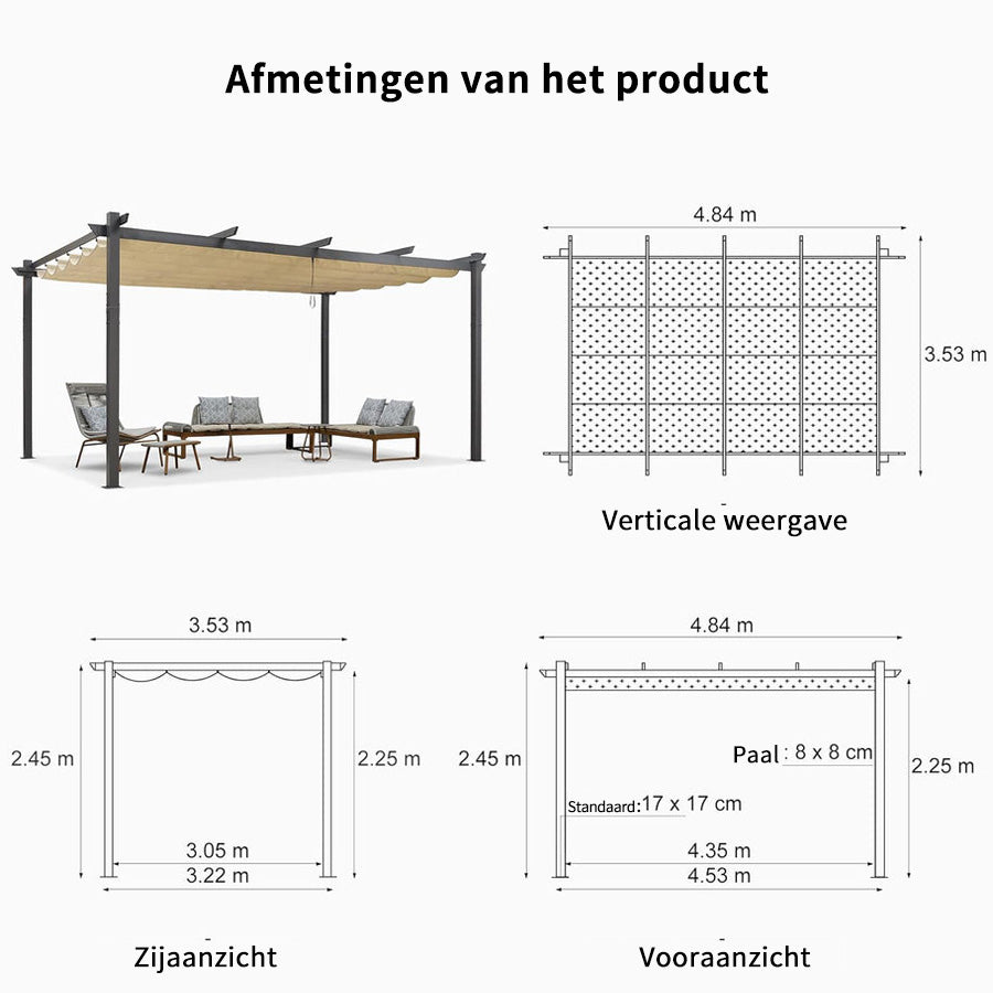 PURPLE LEAF pergola met overkapping voor de tuin