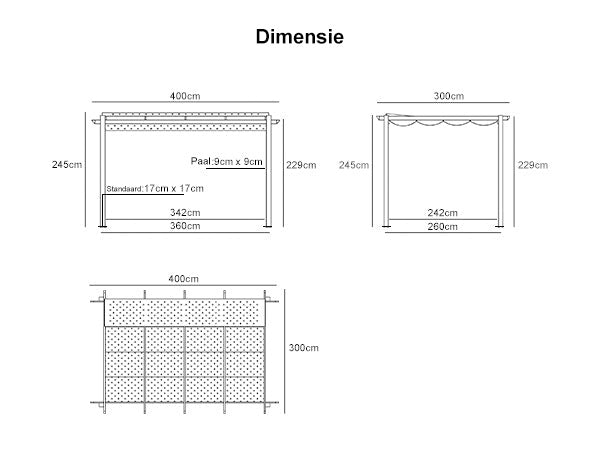 PURPLE LEAF Intrekbare aluminium buitenpergola met zonnescherm luifel, patio, achtertuin schuilplaats, metalen barbecue paviljoen-PRG