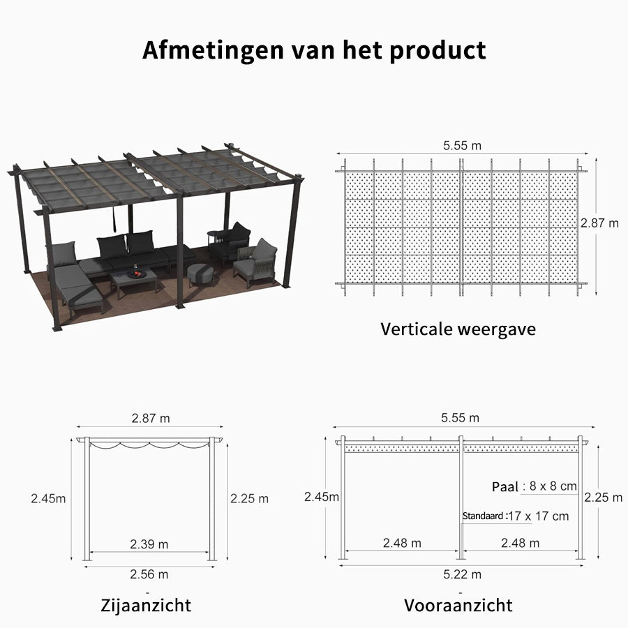 PURPLE LEAF pergola met overkapping voor de tuin