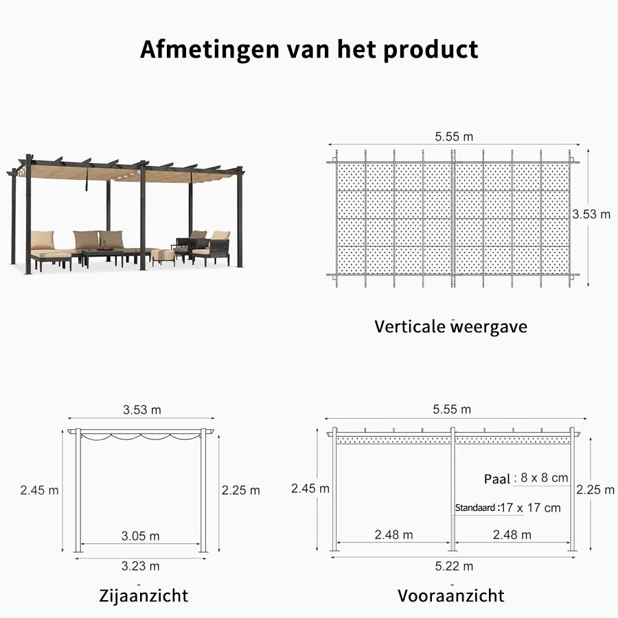 PURPLE LEAF pergola met overkapping voor de tuin