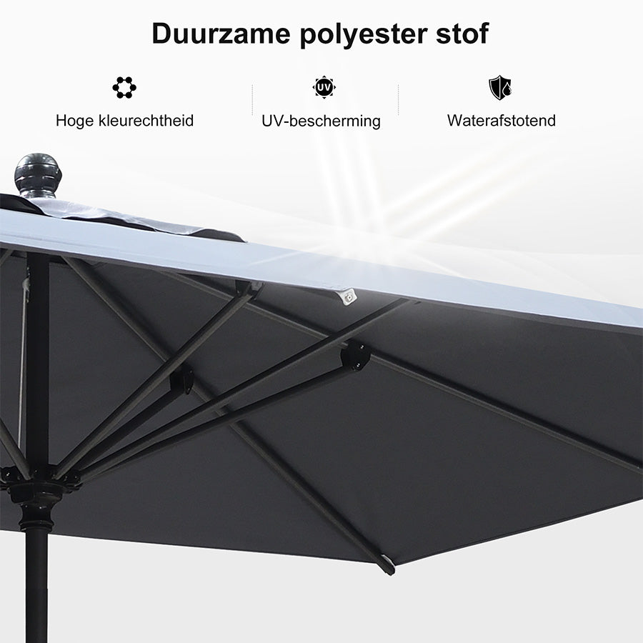 PURPLE LEAF Aluminium Stokparasol – Stevig voor Balkon, Terras & Tuin