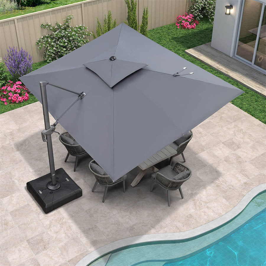 PURPLE LEAF Zweefparasol, Luxe Parasol voor Terras en Tuin met UV-bescherming