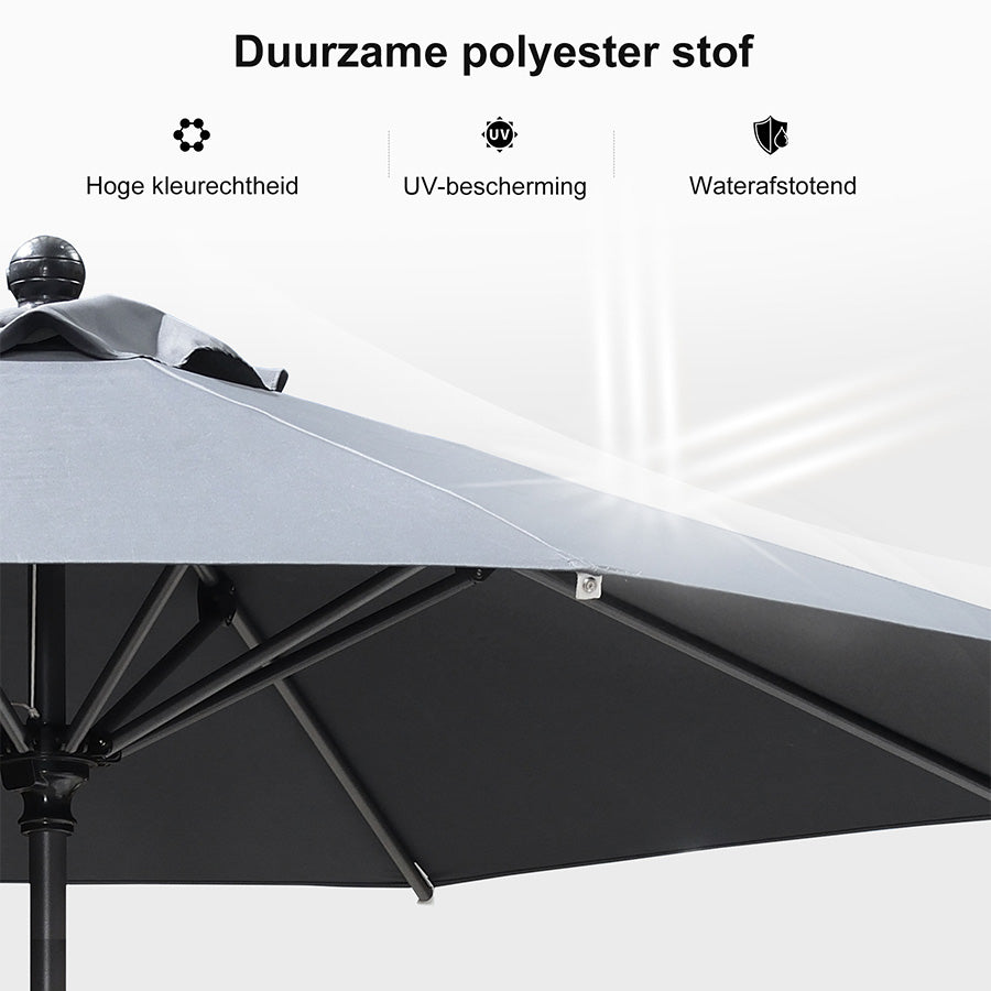 PURPLE LEAF Aluminium Stokparasol – Stevig voor Balkon, Terras & Tuin