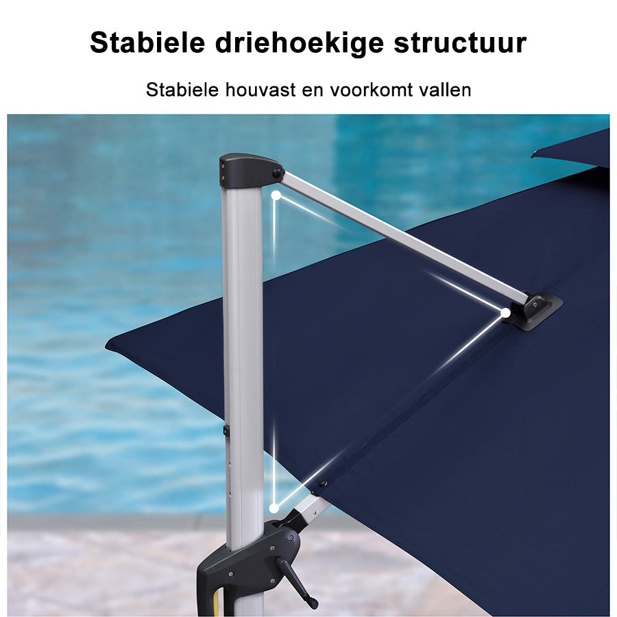 PURPLE LEAF Dubbele Top 360 Graden Rotatie 300x300cm/330x330cm/365x365 cm Vierkante Outdoor Tuin Parasol