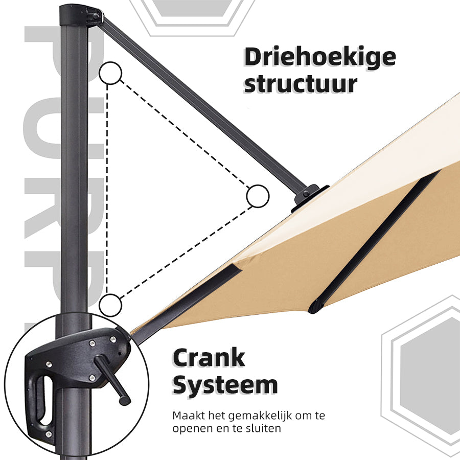 PURPLE LEAF 250x250 / 270x270 / 300x300 / 270 x 330 cm Terrasparasol Outdoor Tuin parasol