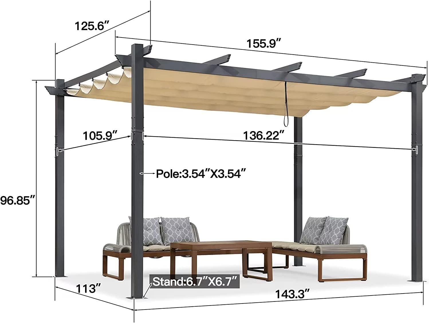 PURPLE LEAF pergola met overkapping voor de tuin