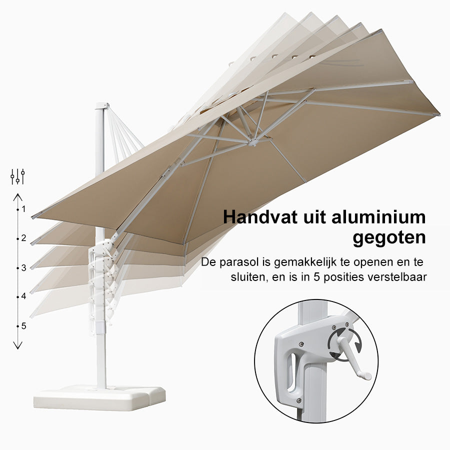 PURPLE LEAF Witte Outdoor Terrasparasol Betaalbare grote Terrasparasol