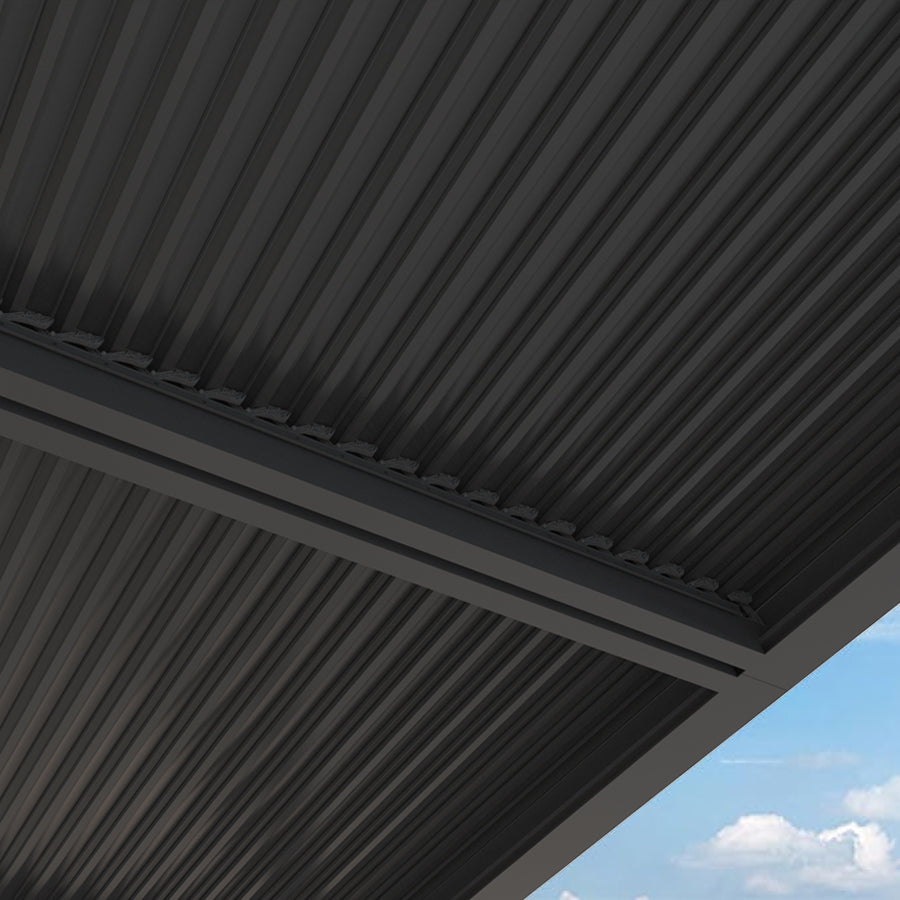 PURPLE LEAF Pergola 3 x 4 m Waterdicht Stabiel Wintervast Paviljoen met Raamdak Vrijstaand Verstelbaar Aluminium Raamdak Patio, Grijs