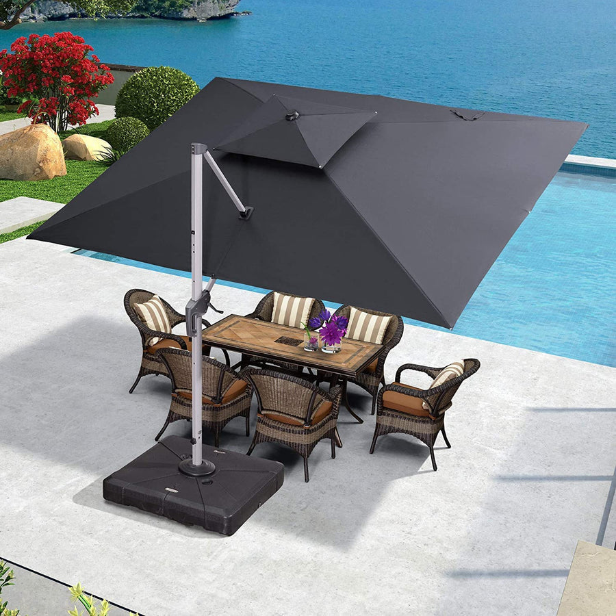 PURPLE LEAF Dubbel Top 270 x 330 / 270 x 365 / 300 x 365 / 300 x 400 cm Rechthoekige Outdoor Parasol
