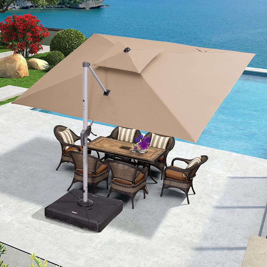 PURPLE LEAF Dubbel Top 270 x 330 / 270 x 365 / 300 x 365 / 300 x 400 cm Rechthoekige Outdoor Parasol