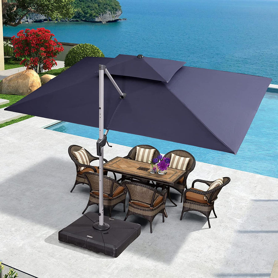 PURPLE LEAF Dubbel Top 270 x 330 / 270 x 365 / 300 x 365 / 300 x 400 cm Rechthoekige Outdoor Parasol