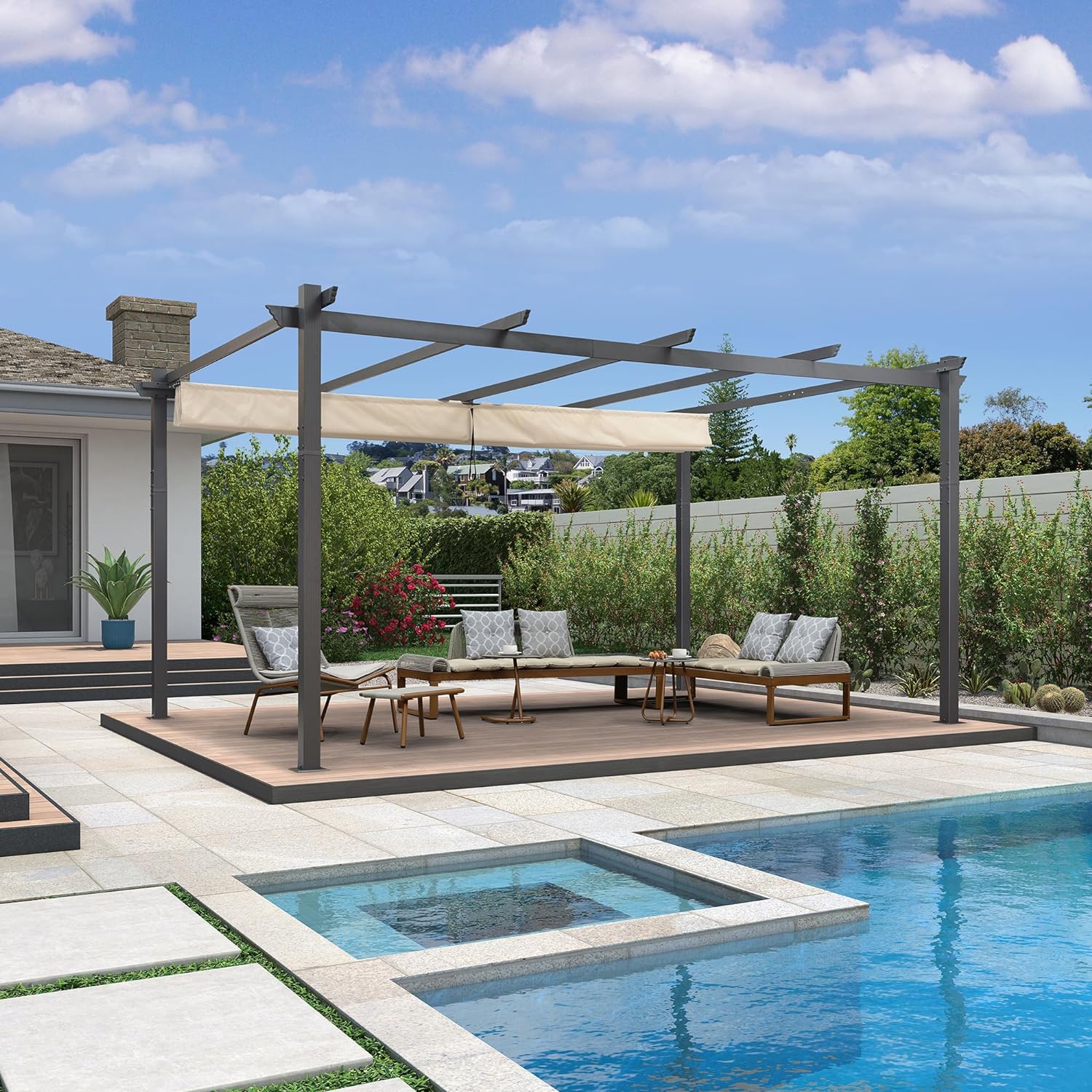 PURPLE LEAF pergola met overkapping voor de tuin