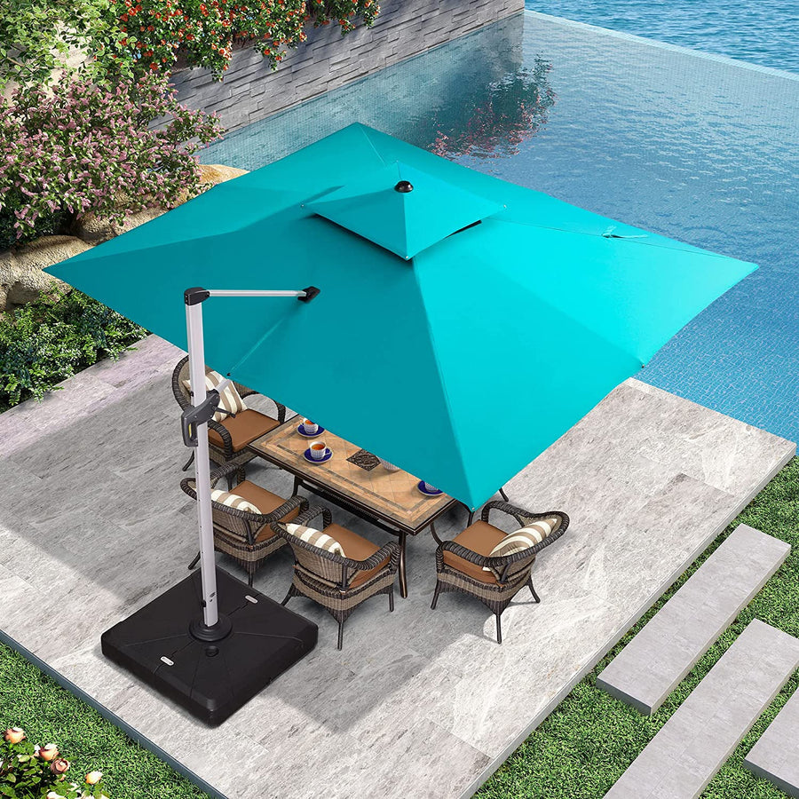 PURPLE LEAF Dubbel Top 270 x 330 / 270 x 365 / 300 x 365 / 300 x 400 cm Rechthoekige Outdoor Parasol