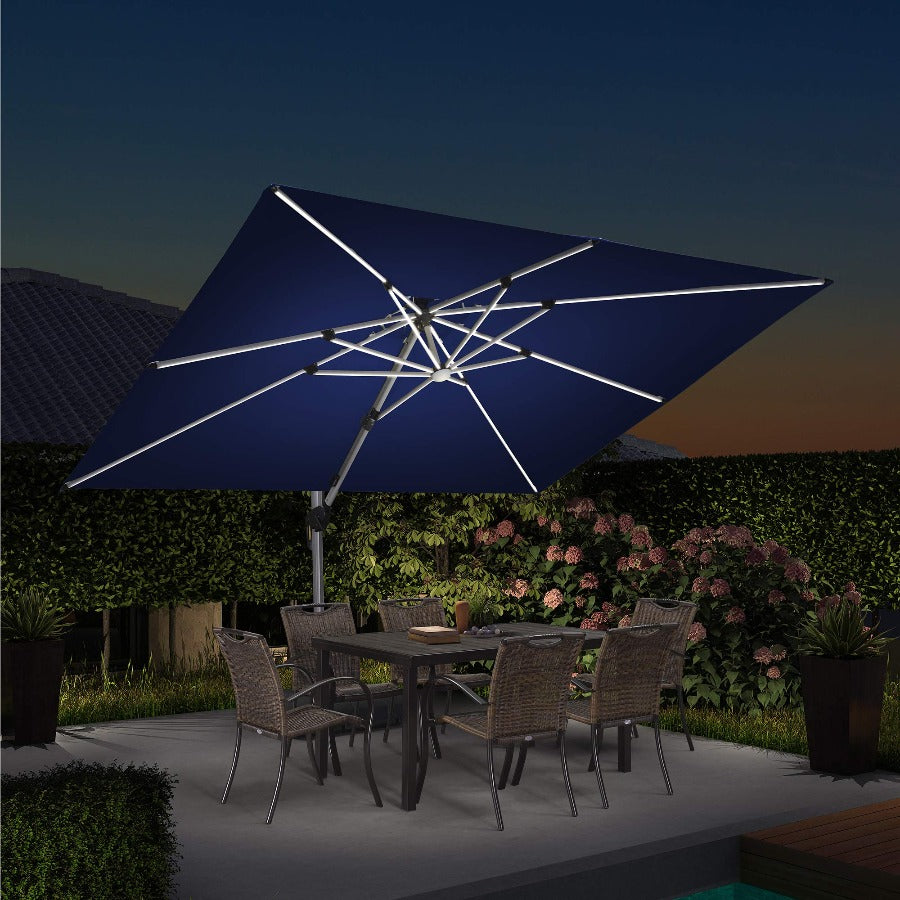 PURPLE LEAF 270 x 365 cm Buiten Trreasparasol Met Verlichting