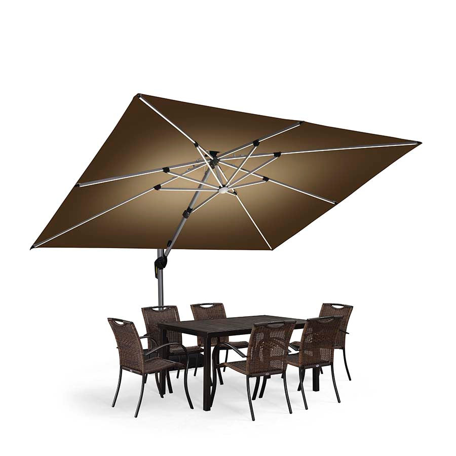 PURPLE LEAF 270 x 365 cm Buiten Trreasparasol Met Verlichting