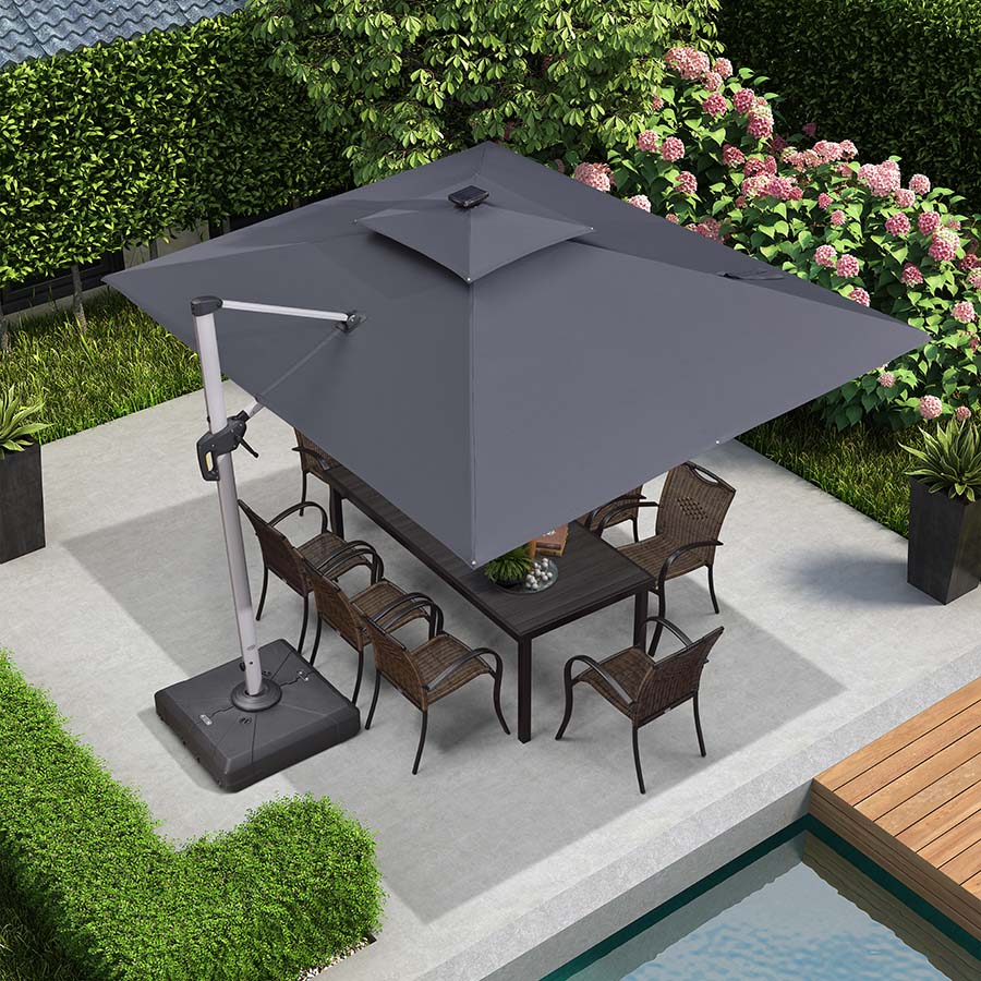 PURPLE LEAF 270 x 365 cm Buiten Trreasparasol Met Verlichting