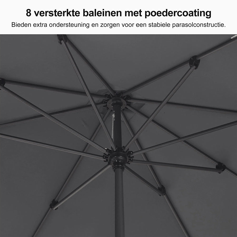 PURPLE LEAF Aluminium Stokparasol – Stevig voor Balkon, Terras & Tuin