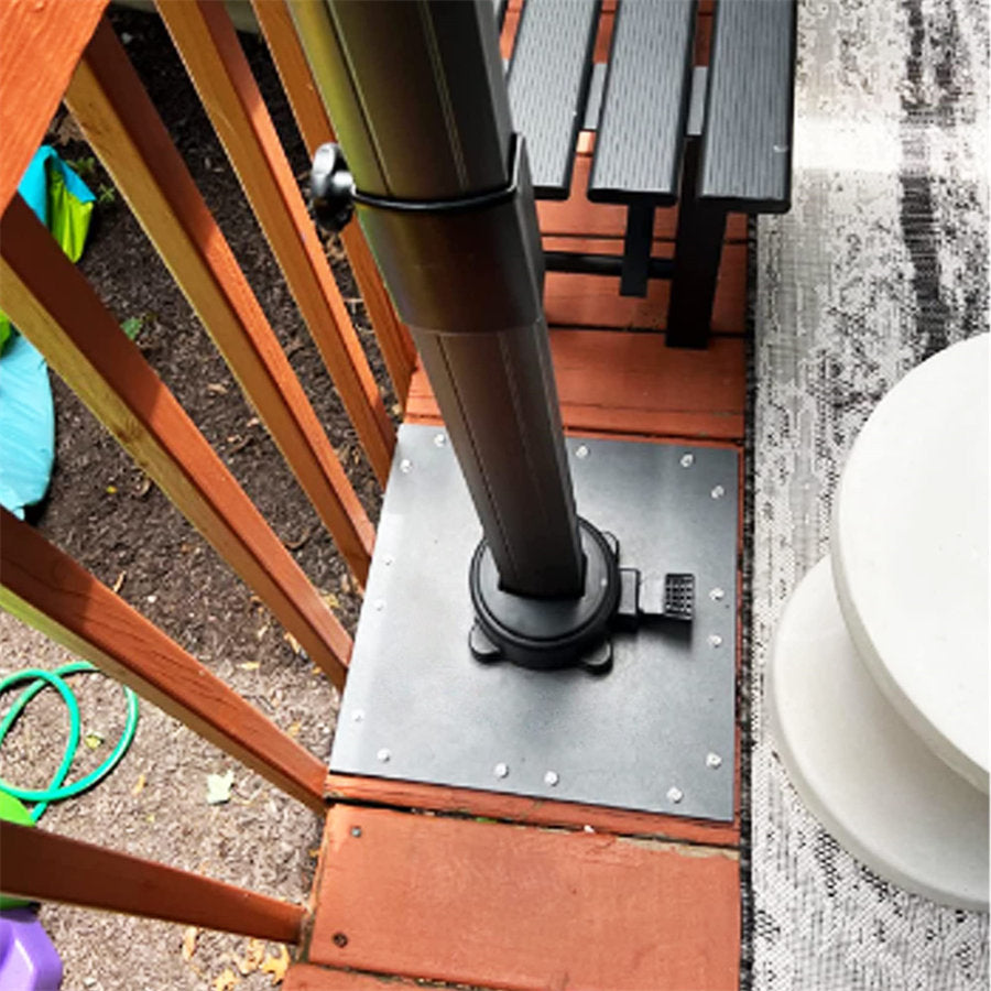 PURPLE LEAF Offset-zonnescherm Stalen plaatbasis, 46cm x 43.5cm x 3cm