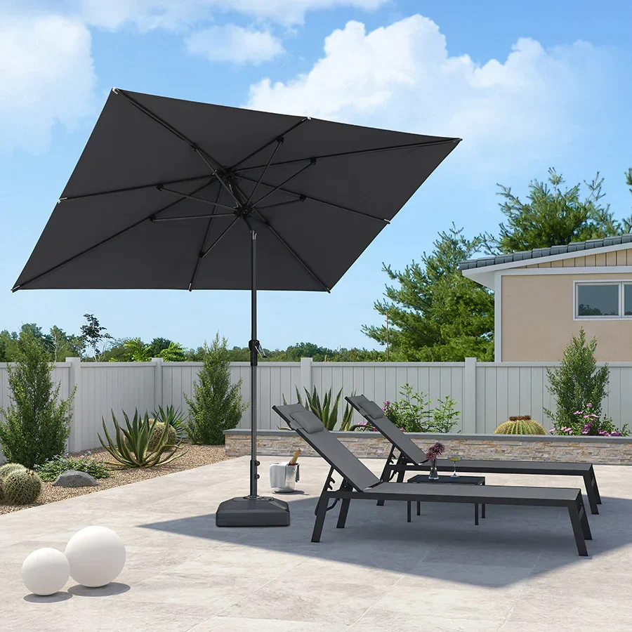 PURPLE LEAF Stokparasol met Slinger en Kantelfunctie voor Tuin en Terras