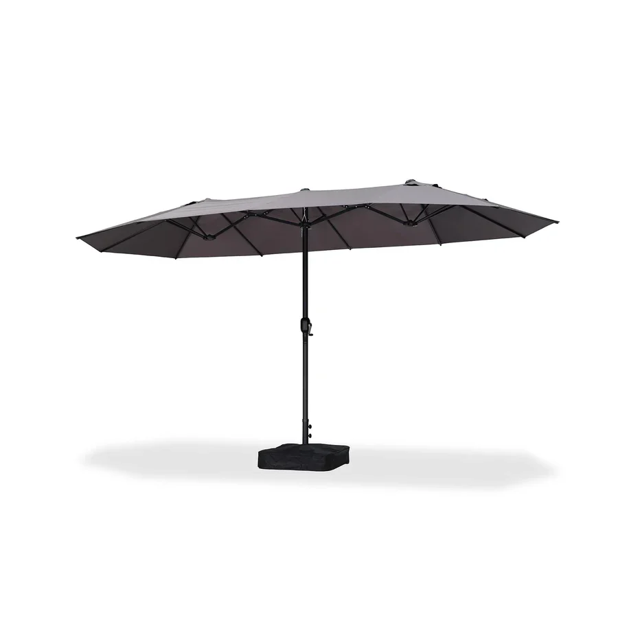 PURPLE LEAF Parasol met 3 Kappen en Voet voor Tuin en Terras