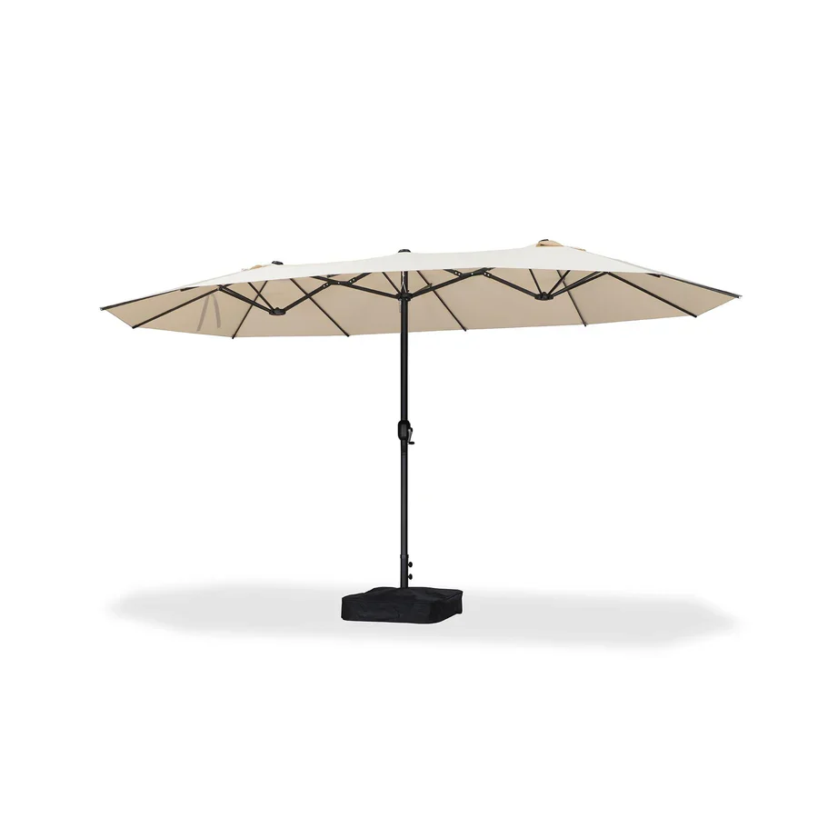 PURPLE LEAF Parasol met 3 Kappen en Voet voor Tuin en Terras