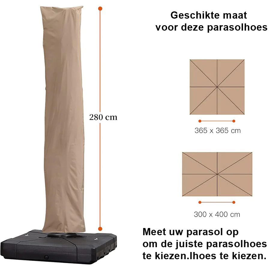 PURPLE LEAF Parasolhoes voor Zweefparasol met Ritssluiting – Beschermhoes voor Buiten