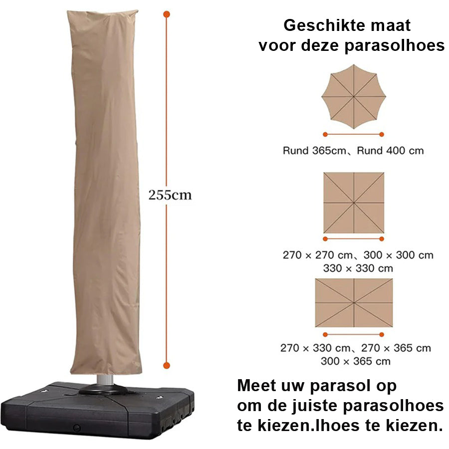 PURPLE LEAF Parasolhoes voor Zweefparasol met Ritssluiting – Beschermhoes voor Buiten